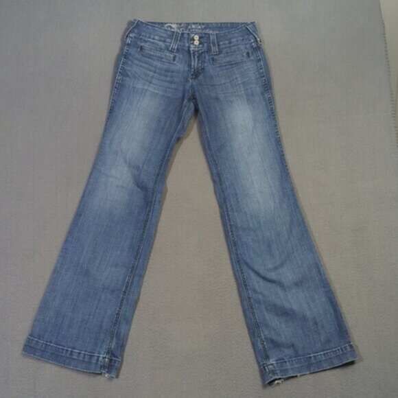 Ariat Denim - Ariat Jeans Women's 26R Blue Trouser Mid Rise Stretch Outseam Ella Wide Leg